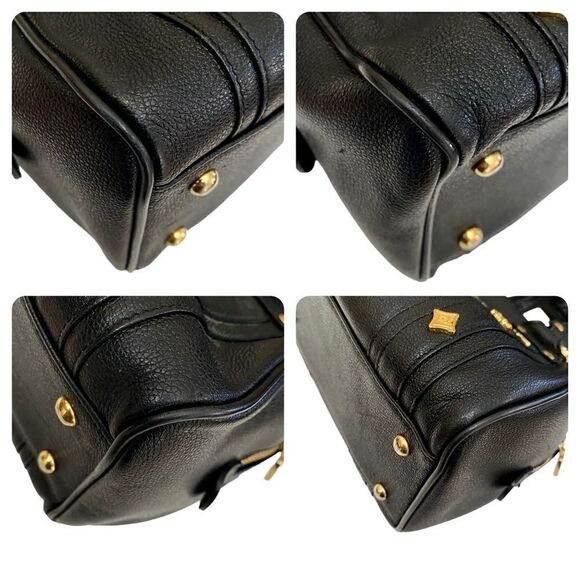 MCM Pebbled Leather Boston Handbag 👜 22cm - Picture 13 of 17